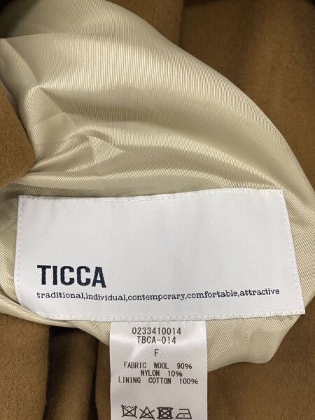 TICCA / コート/FREE/ウール/BRW/TBCA-014 TICCA(ティッカ) / コート/FREE/ウール/BRW/TBCA-014 | 古着の販売