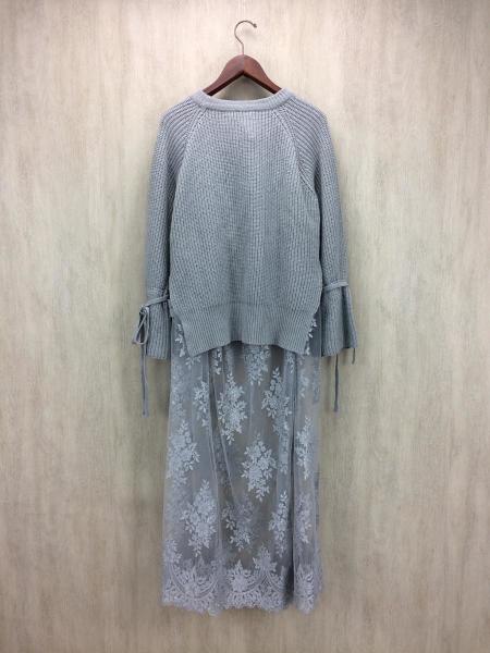 Mila Owen ミラオーウェン レースドッキングニットワンピース 1 Gry 無地 グレー ミラオーウェン セカンドストリート 衣類 家具 家電等の買取と販売ならセカンドストリート お問い合わせ番号