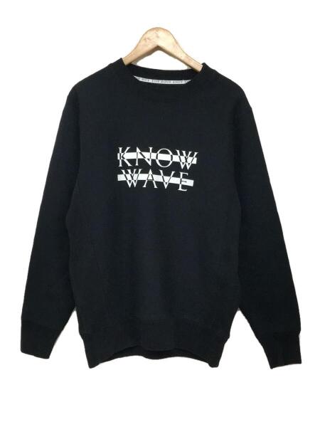 KNOW WAVE(ノウウェイブ) / プリントスウェット/M/コットン/BLK | 古着 
