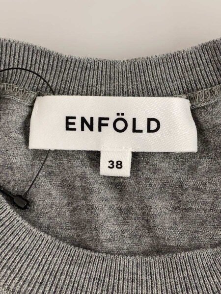 ENFOLD / Tシャツ/38/コットン/GRY/300HS270-2320 ENFOLD(エンフォルド) / Tシャツ/38/コットン/GRY/300HS270-2320