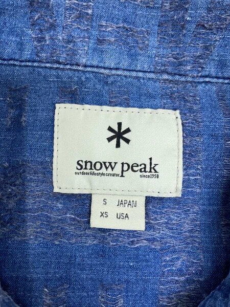 snow peak(スノーピーク) / 長袖シャツ/S/リネン/BLU/SH-15SU401