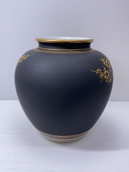 九谷焼(クタニヤキ) / 花瓶/黒/九谷陶光作 | 中古品の販売・通販なら