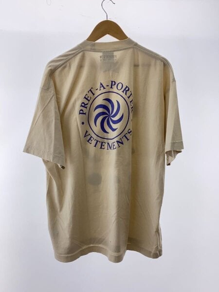 VETEMENTS / Tシャツ/S/コットン/CRM/UA52TR380W/首元変色アリ// VETEMENTS(ヴェトモン) / Tシャツ/S/コットン/CRM/UA52TR380W/首元変色