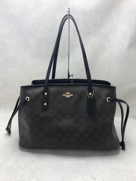 COACH(コーチ) / トートバッグ/PVC/BRW/総柄/F57842/ドローストリング 