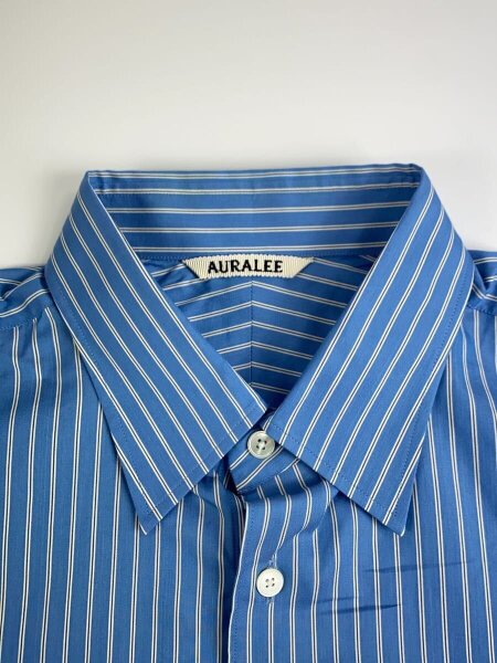 AURALEE(オーラリー) / COTTON SILK STRIPE SHIRT/長袖シャツ/4 
