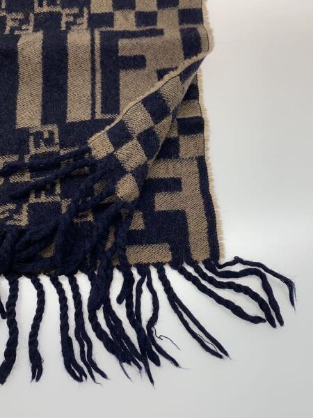 【未使用】フェンディ ズッカ ペカン マフラー ウール ストライプ ユニセックス FENDIマフラー FENDI マフラー ストール ズッカ柄 ペカン ユニセックス