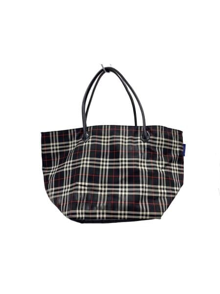 Burberry チェック柄 舟型ハンドバッグ ノバチェック ナイロン 