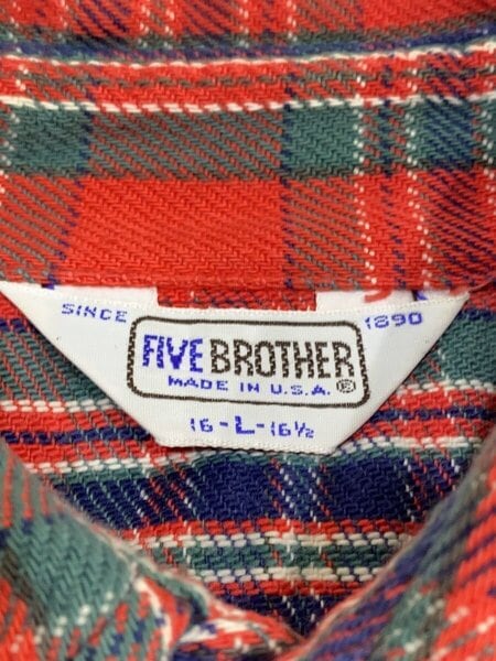 FIVE BROTHER(ファイブブラザー) / 70s-80s/三角タグ/USA製/ネルシャツ 