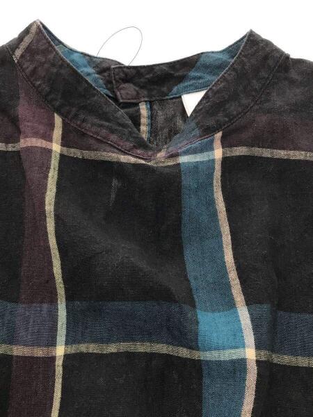 かぐれ　リネンチェックボクシーワンピース　美品　再お値下げ☆ かぐれリネンチェックボクシーワンピース