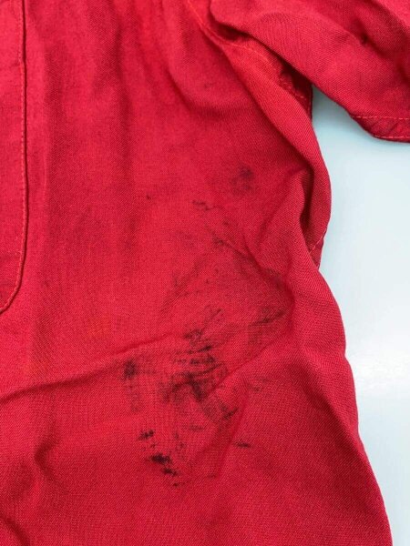 HILTON(ヒルトン) / 半袖シャツ/L/レーヨン/レッド/無地/60S/黒タグ