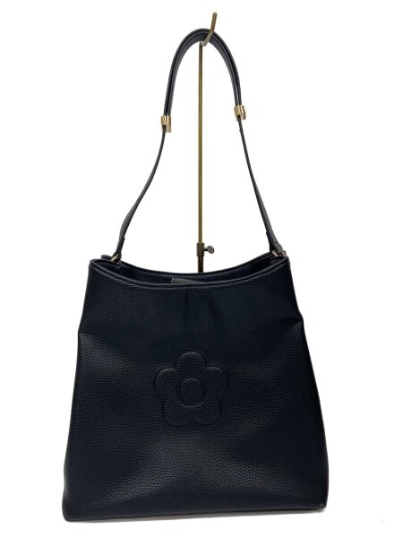 【美品】MARY QUANT シュリンクデイジーエンボス トート　黒 MARY QUANT(マリークワント) / シュリンクデイジーエンボス/トート