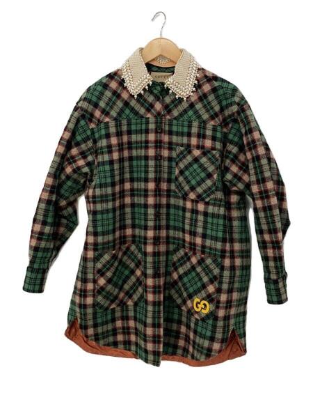 GUCCI(グッチ) / Tartan With GG Wool Shirt/コート/38/ウール/GRN 