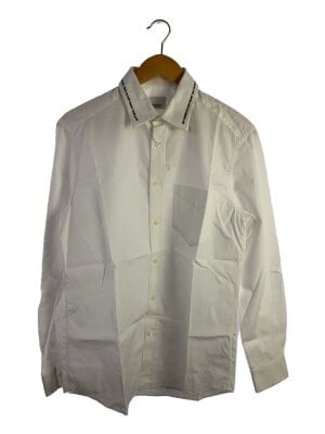 BURBERRY LONDON◇長袖シャツ/L/コットン/WHT/襟汚れ有