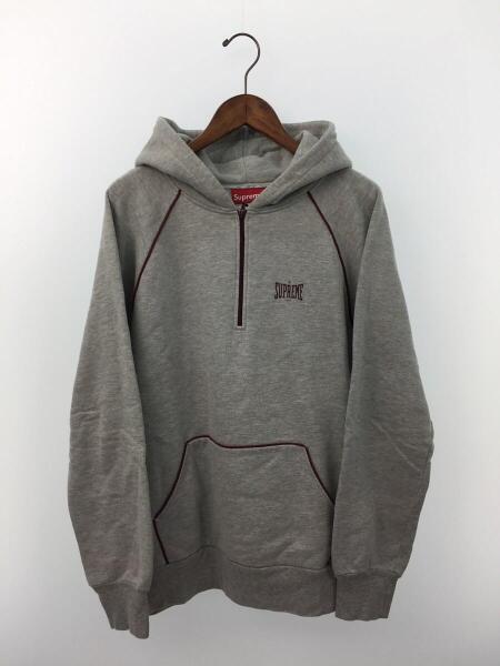 Supreme(シュプリーム) / パーカー/L/コットン/グレー/ハーフジップ  