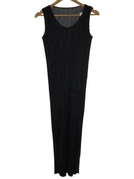 【極美品】プリーツプリーズ マキシ丈 ノースリーブワンピース グレー 2 M PLEATS PLEASE ISSEY MIYAKE（ワンピース ・ グレー/灰色系）のフリマ
