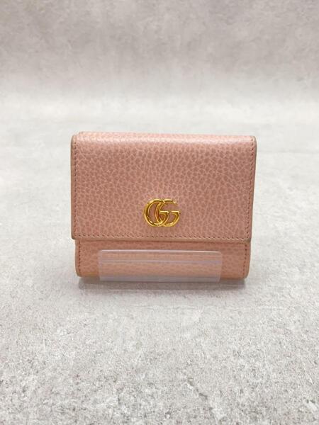 GUCCI(グッチ) / 3ツ折サイフ_GGマーモント/レザー/PNK/無地  
