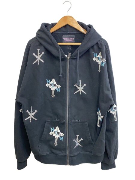 UNKNOWN LONDON(アンノウンロンドン) / ×HCW/RHINESTONE HOODIE/ジップ 