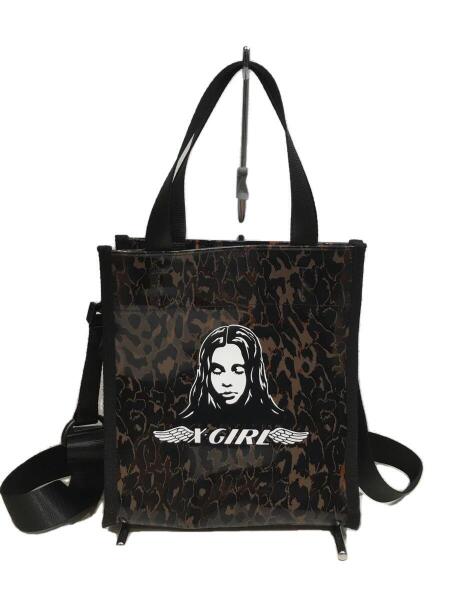 X-girl エックスガール ANGEL FACE MINI TOTE BAG 2WAY ミニトート ショルダーバッグ PVC レオパード 中古品の販売・通販なら