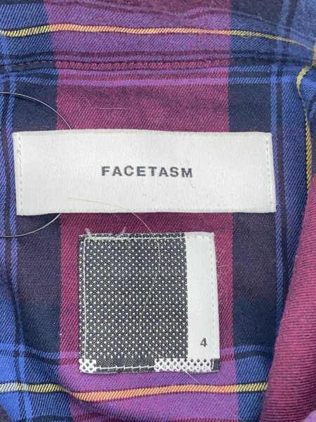 FACETASM(ファセッタズム) / ZIPPED CHECK SHIRT/4/コットン/BRD