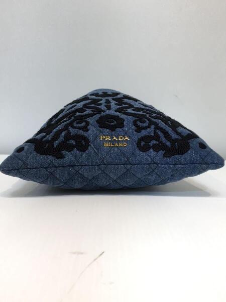 PRADA(プラダ) / 巾着ポーチ/刺繍/キルティング/ポーチ/デニム/IDG/花 