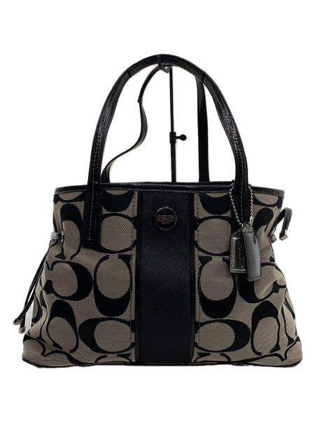 COACH(コーチ) / シグネチャーストライプ/トートバッグ/キャンバス/BLK 