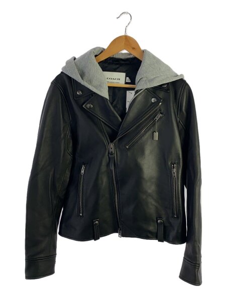 超美品 COACH ダブルライダースジャケット COACH◇レザーモト/ダブルライダースジャケット/S/牛革/BLK : セカンド