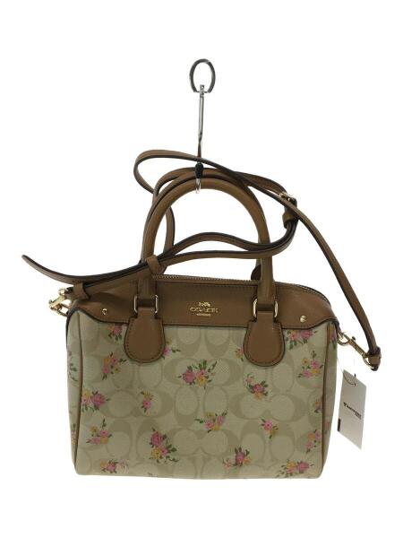 レディース COACH シグネチャー 花柄 ハンドバッグ ミニボストン
