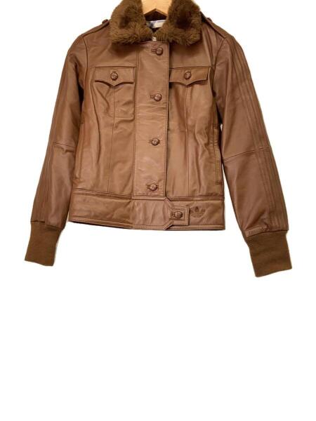 adidas ブラウン レザージャケット M