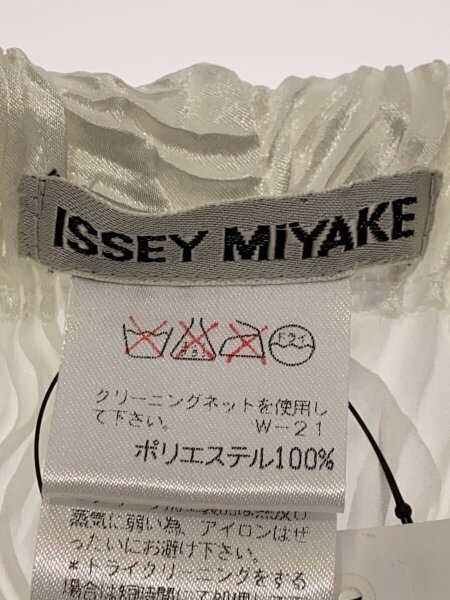 ISSEY MIYAKE / ロングスカート/M/ポリエステル/WHT/無地/IM61-FG910 ISSEY MIYAKE(イッセイミヤケ) / ロングスカート/M/ポリエステル/WHT