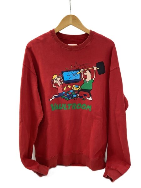 VAULTROOM VAULTROOM GAME CRASH VINTAGE CREWNECK 赤 GAME CRASH 