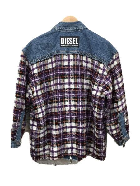 ディーゼル DIESEL デニムジャケット メンズ チェック柄切替 
