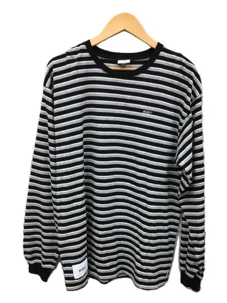 WTAPS(ダブルタップス) / 長袖Tシャツ/2/コットン/GRY/ボーダー 