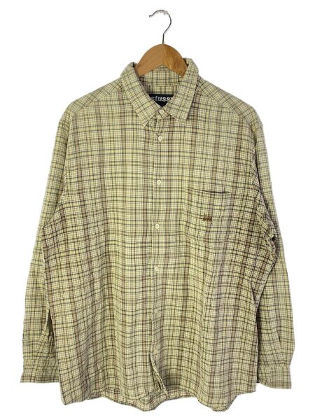 STUSSY(ステューシー) / 90s/紺タグ/長袖シャツ/XL/コットン/ベージュ 