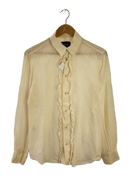 NUMBER (N)INE●ドレスシャツ フリル シルク混 ライトグレー サイズ2●ナンバーナイン エヌ ナチュラルビューティーベーシック N. Natural Beauty Basic