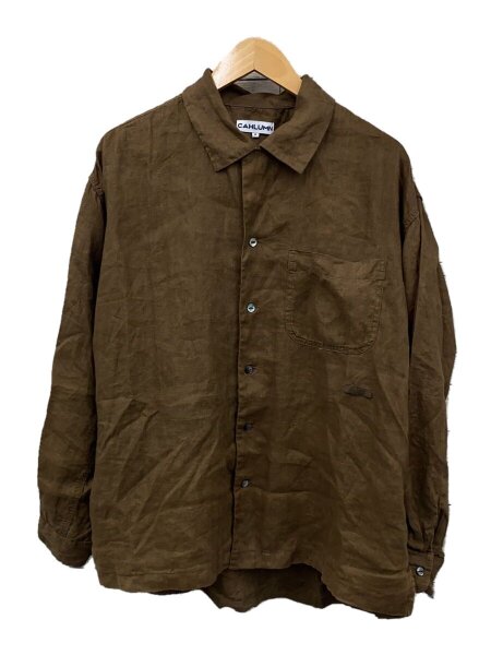 CAHLUMN(カウラム) / Belgium Linen Open Collar Shirt/長袖シャツ/M 