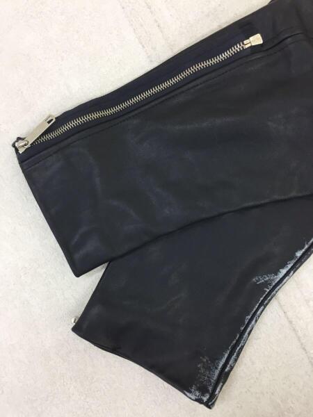 gilet(ジレ) / レザー切替/リメイクジャケット/S/ウール/KHK | 古着の 