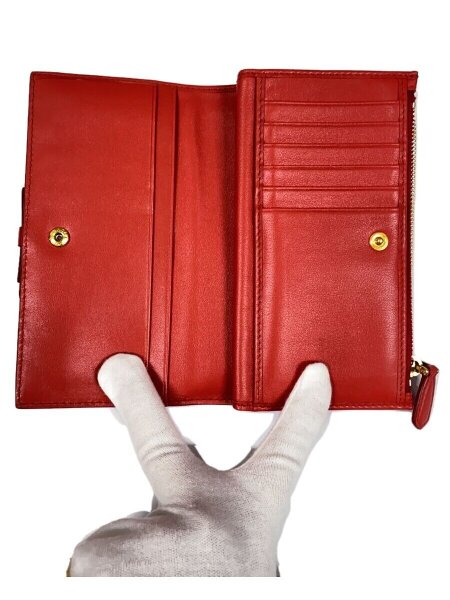 プラダ PRADA 二つ折り財布 VITELLO MOVE FI リボン Wホック