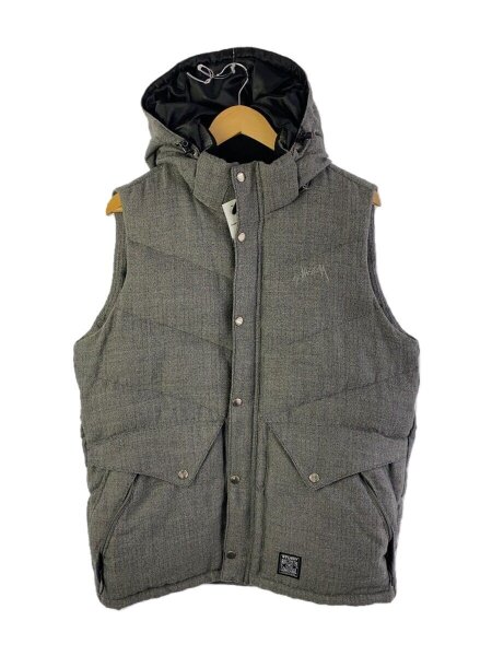 STUSSY(ステューシー) / ダウンベスト/XL/ウール/GRY/ヘリンボーン