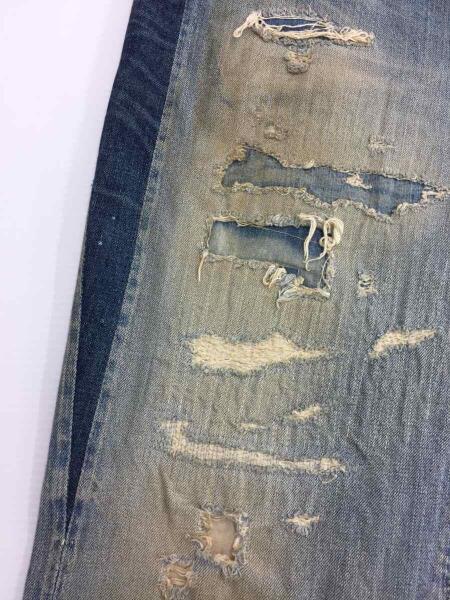 アナクロノーム　ダメージ加工　クラッシュデニムパンツ ANACHRONORM(アナクロノーム) / クラッシュ加工デニムパンツ/36