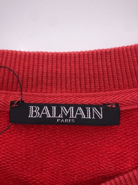 BALMAIN(バルマン) / サイドジップスウェット/M/コットン/レッド 