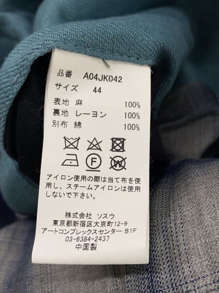 MIHARA YASUHIRO / ダブルフェイスリネンジャケット/44/リネン/ブルー/A04JK042 MIHARA YASUHIRO(ミハラヤスヒロ) / ダブルフェイスリネンジャケット