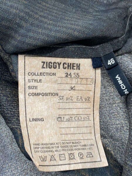 ZIGGY CHEN(ジギーチェン) / 24SS/長袖シャツ/46/シルク/グレー | 古着 