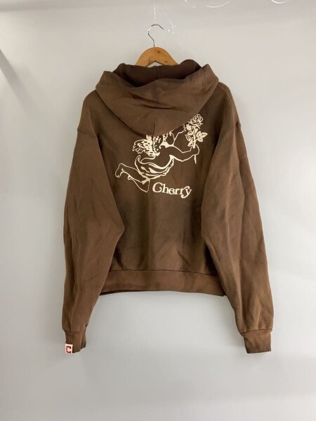 パーカーフーディ cherry los angeles パーカー ガールズドントクライ x チェリーロサンゼルス エンジェルメンズパーカー クリーム Cherry Angel x ブラウン Brown シャツ