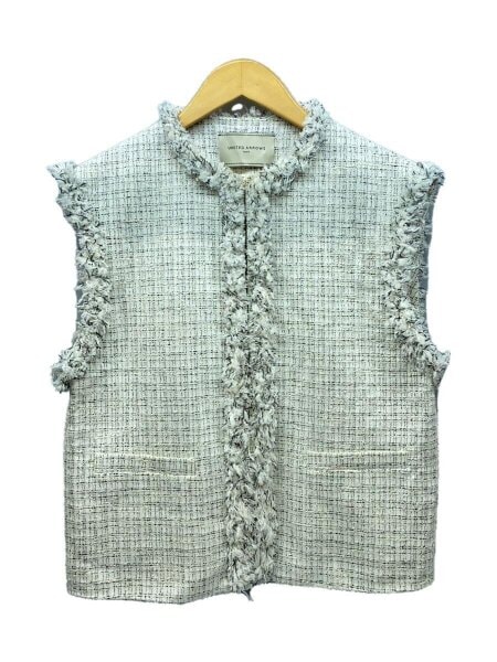 NOBLE チェックツイードノースリーブベスト ホワイト Nobleのフリマ