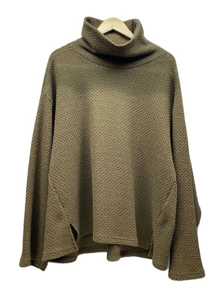 ANCELLM(アンセルム) / CHAIN KNIT HI-NECK LS T-SHIRT/1/コットン/BRW 