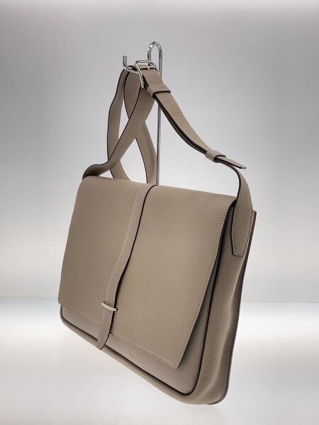 HERMES / ショルダーバッグ/レザー/BEG/無地/2018年製/スティーブライト/C刻印 HERMES(エルメス) / ショルダーバッグ/レザー/BEG/無地/2018年製