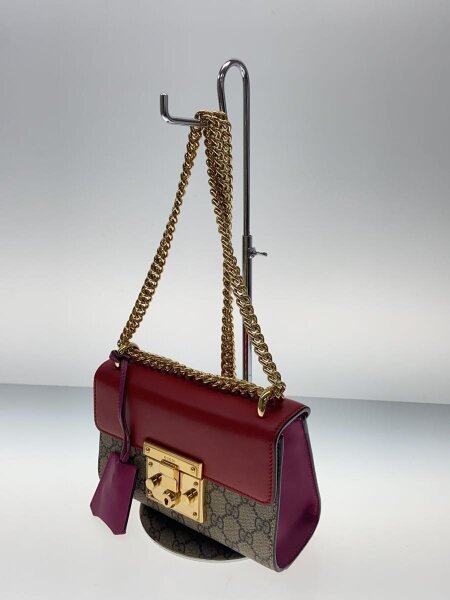 GUCCI / スモール・チェーン・ショルダーバッグ_パドロック_GGスプリーム/キャンバス/BEG GUCCI(グッチ) / スモールチェーンショルダーバッグ_パドロック_GG