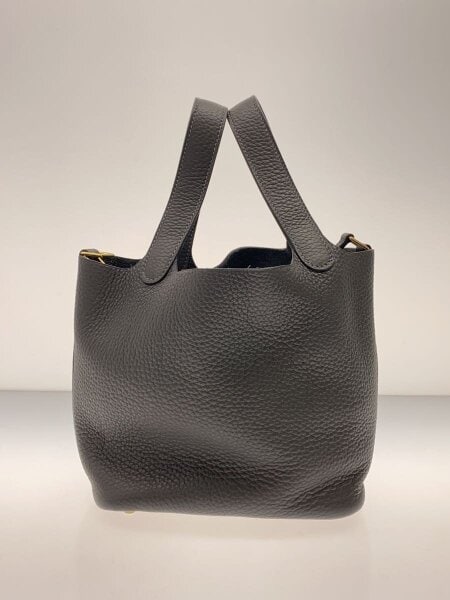 HERMES(エルメス) / ピコタンロックPM/W刻印/ハンドバッグ/レザー/GRY 