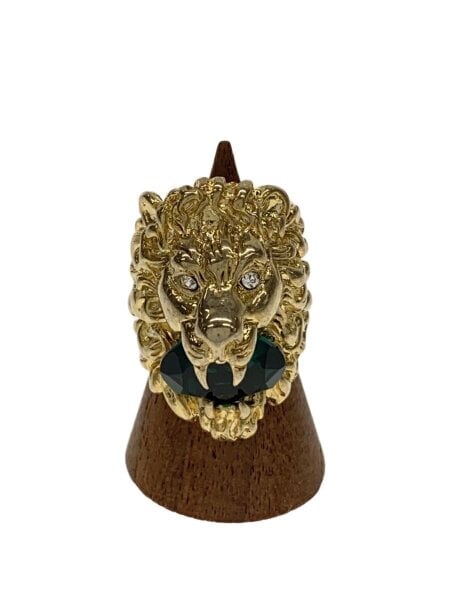 GUCCI(グッチ) / ライオンヘッド/グリーンストーン/リング/10号/GLD