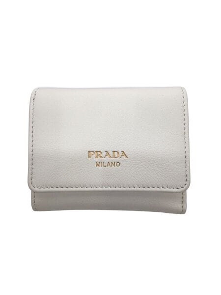 PRADA(プラダ) / 3つ折り財布/レザー/WHT/レディース// | 中古品の販売 